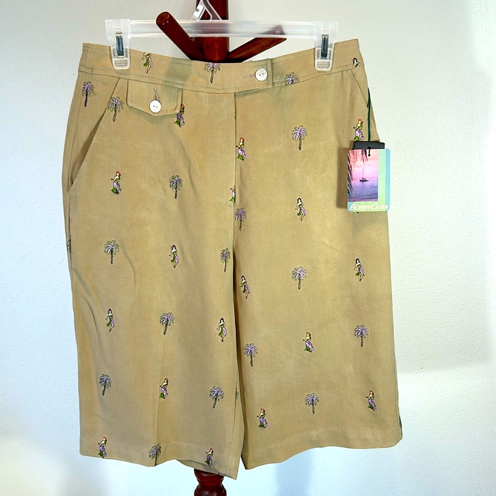 NWT. Silk and Cotton Bobby Chan Bermuda Shorts